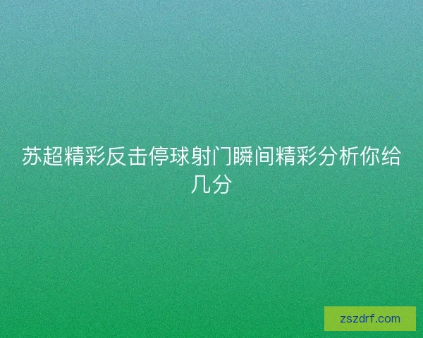 苏超精彩反击停球射门瞬间精彩分析你给几分